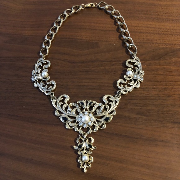 Vintage signed Gemcraft Craft necklace w Pearl - Picture 3 of 8